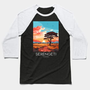 A Pop Art Travel Print of the Serengeti National Park - Tanzania Baseball T-Shirt